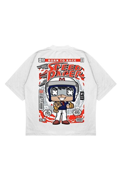 PURE EFFECT Unisex Oversize kroj Speed Racer leđa Štampano Boxy Fit debela tk...