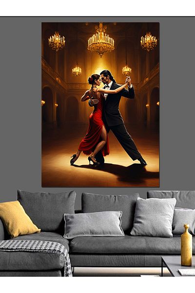 Tablomega Pereche de tango din pânză decorativă - masă din lemn MDF