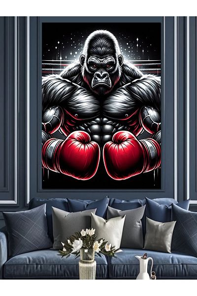 Tablomega Boxer Gorilla Canvas Decorativ - MDF Lemn