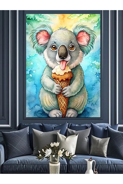 Tablomega Cute Koala Decorative Canvas - Mdf Wooden Painting