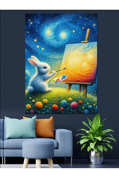 Tablomega Pânză decorativă Astronaut Making Art - Lemn MDF