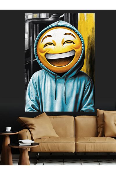 Tablomega Smiley Face Mask Decorative Canvas - Mdf Wooden Painting