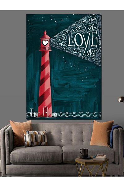 Tablomega Love Lantern Decorative Canvas - Mdf Wooden Painting