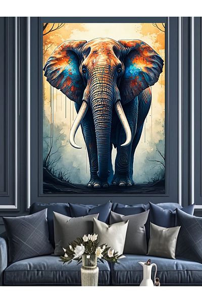 Tablomega Pânză decorativă elefant mare - Lemn MDF