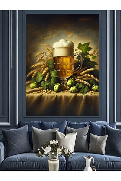 Tablomega Barrel Decorative Canvas - Mdf Wooden Table