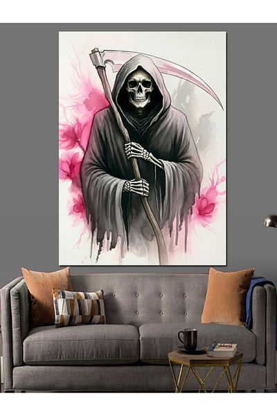 Tablomega Grim Reaper Decorative Canvas - Mdf Wooden Painting