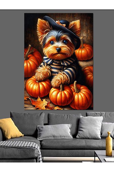 Tablomega Pumpkin Cat Decorative Canvas - Mdf Wooden Painting