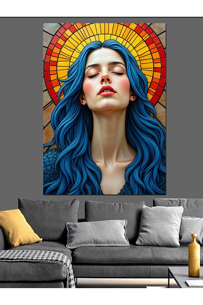 Tablomega Colorful Woman Portrait Decorative Canvas - Mdf Wooden Painting