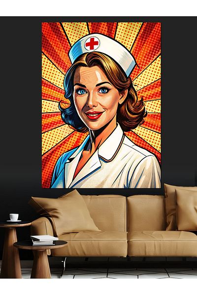 Tablomega Nurse Woman Decorative Canvas - Mdf Wooden Painting