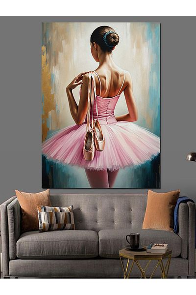 Tablomega Ballerina Girl Decorative Canvas - Mdf Wooden Painting