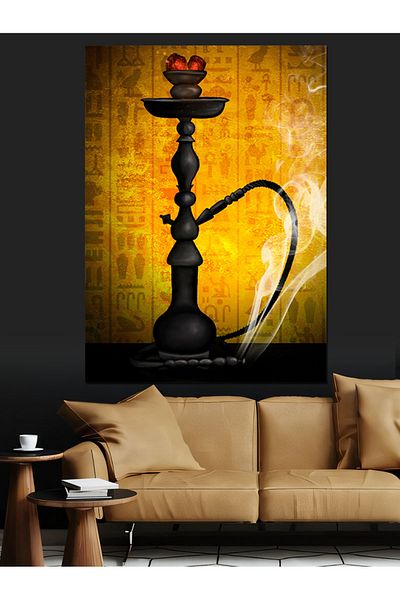 Tablomega Hookah Art Decorative Canvas - Mdf Wooden Painting