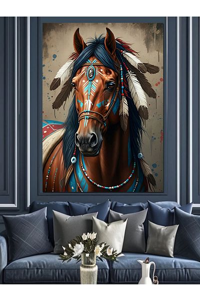 Tablomega Horse Portrait Decorative Canvas - Mdf Wooden Painting