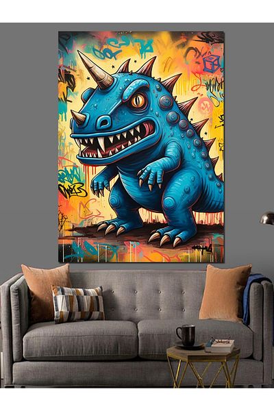 Tablomega Διακοσμητικός καμβάς Monster Dinosaur - Ξύλινος πίνακας MDF