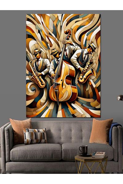 Tablomega Abstract Jazzers Decorative Canvas - Mdf Wooden Painting