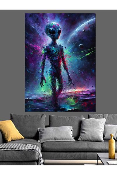 Tablomega Galactic Alien Decorative Canvas - Mdf Wooden Painting