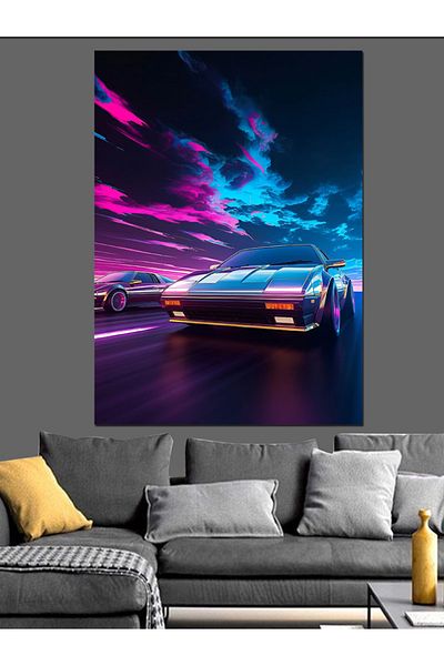 Tablomega Futuristic Race Car Decorative Canvas - Mdf Wood Painting