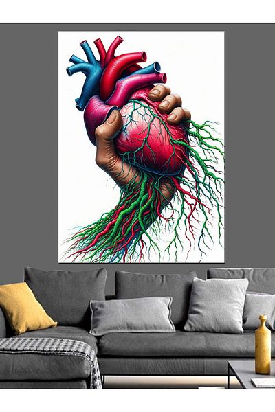 Tablomega Rooting Heart Decorative Canvas - Mdf Wooden Painting