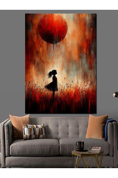 Tablomega Red Balloon Decorative Canvas - Mdf Wooden Painting