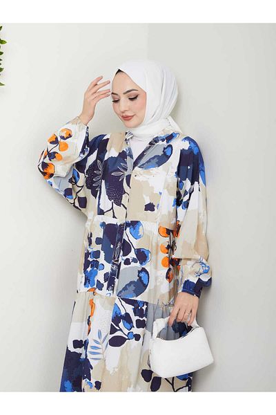 Moda Krash Patterned Modal Oversized Dress