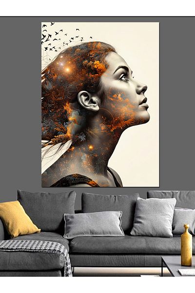 Tablomega Exploding Woman Portrait Decorative Canvas - Mdf Wooden Painting