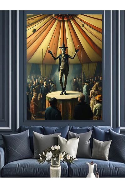 Tablomega Pânză decorativă Acrobat în circ - Lemn MDF
