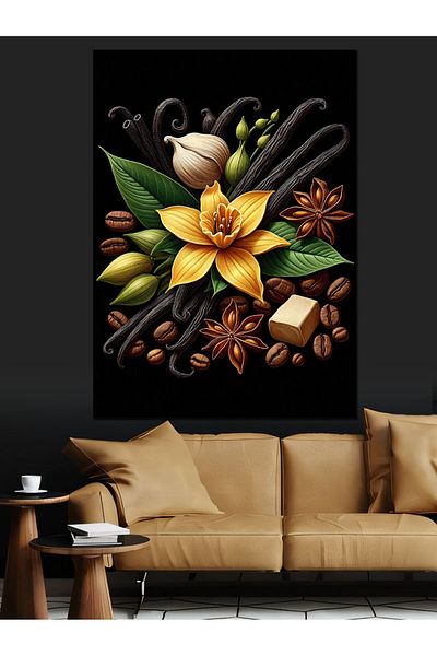 Tablomega Vanilla and Spices Decorative Canvas - Mdf Wooden Painting