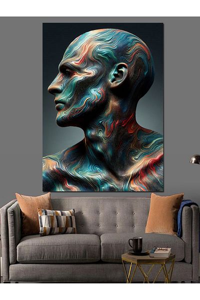 Tablomega Pânză decorativă bust colorat - Lemn MDF