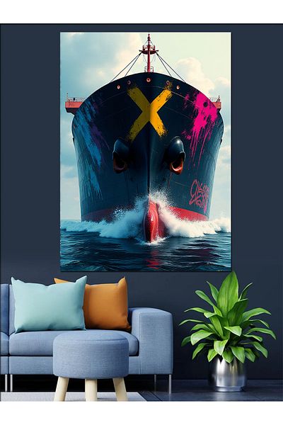 Tablomega Sea Freight Ship Decorative Canvas - Mdf Wooden Painting