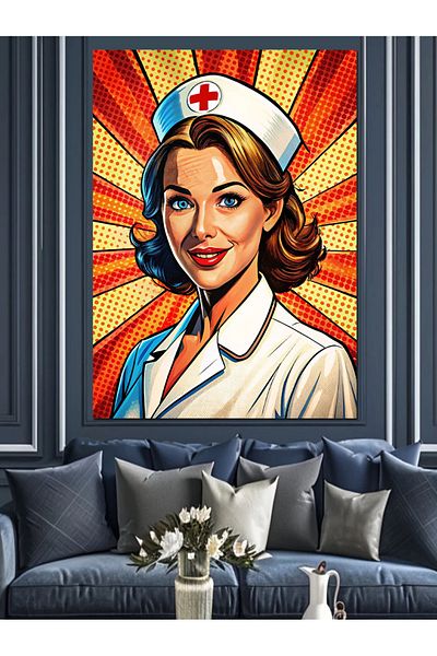 Tablomega Nurse Woman Decorative Canvas - Mdf Wooden Painting
