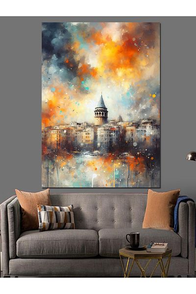 Tablomega Pânză decorativă Galata Tower Landscape - Lemn MDF