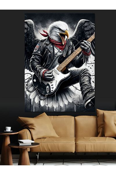 Tablomega Rocker Eagle Decorative Canvas - Mdf Wooden Table