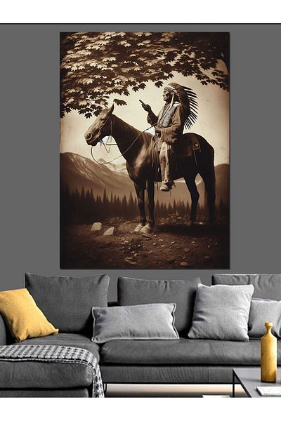 Tablomega Pânză decorativă Indian Horse - Lemn MDF
