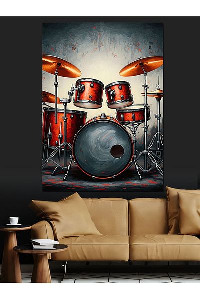 Tablomega Set de tobe roșii Pânză decorativă - MDF Lemn