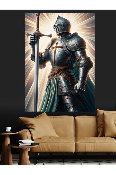 Tablomega Pânză Decorativă Cavaler Armat - Lemn MDF