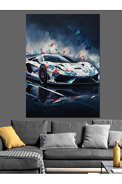 Tablomega Pânză decorativă Rainy Super Car - Lemn MDF