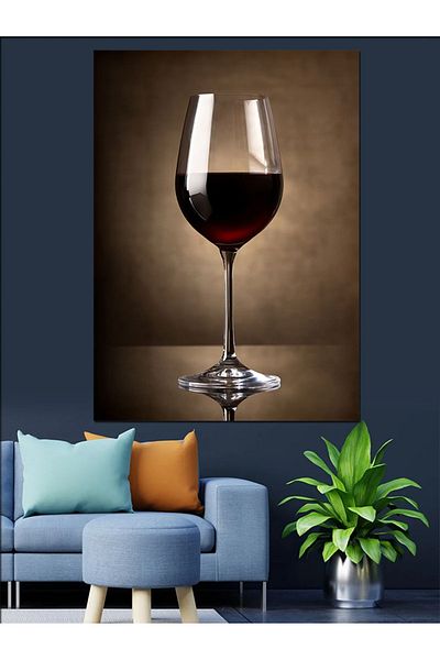Tablomega Wine in a Glass Decorative Canvas - Mdf Wooden Painting