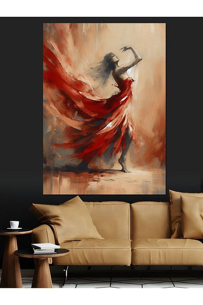 Tablomega Dancing Woman Decorative Canvas - Mdf Wooden Painting