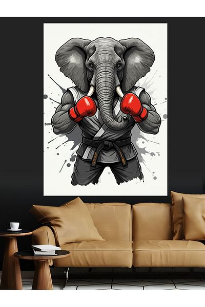 Tablomega Pânză Decorativă Boxer Elephant - Lemn MDF