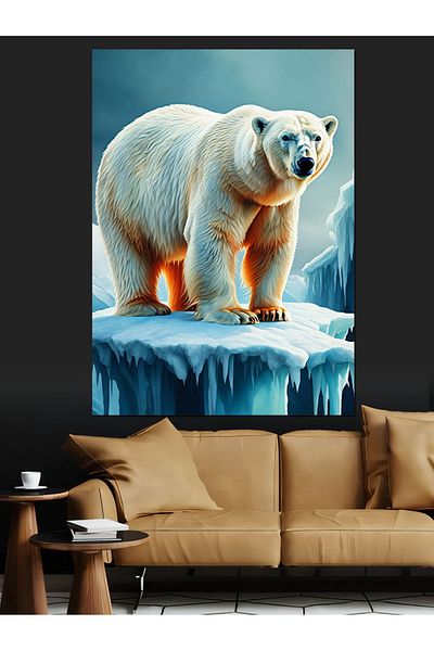 Tablomega Pânză decorativă Urs Polar de Gheață - Lemn MDF