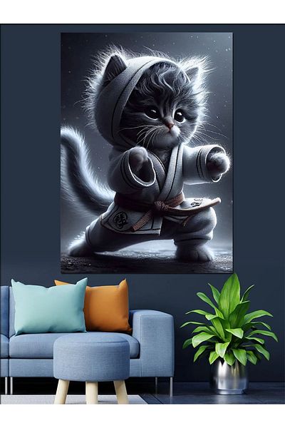 Tablomega Pânză Decorativă Boxer Cat - Lemn MDF