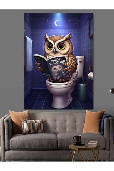 Tablomega Newsboy Owl Decorative Canvas - Mdf Wooden Painting