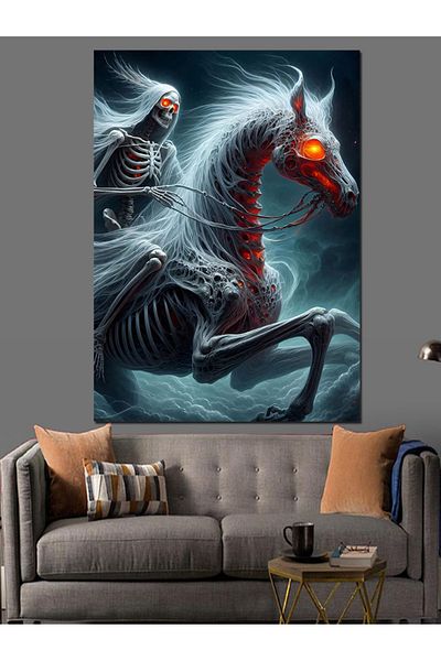 Tablomega Skeleton Horse Decorative Canvas - Mdf Wooden Painting
