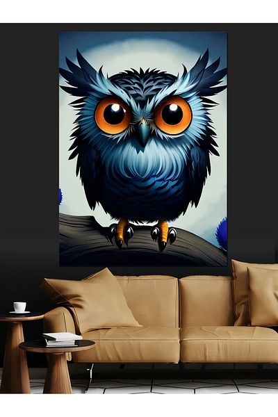 Tablomega Owl Portrait Decorative Canvas - Mdf Wooden Painting