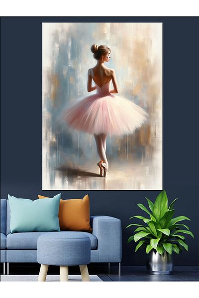 Tablomega Ballerina Figure Decorative Canvas - Mdf Wooden Painting