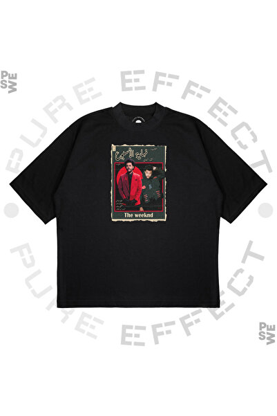PURE EFFECT Unisex majica prevelikog kroja sa otisnutim omotom albuma arapske...