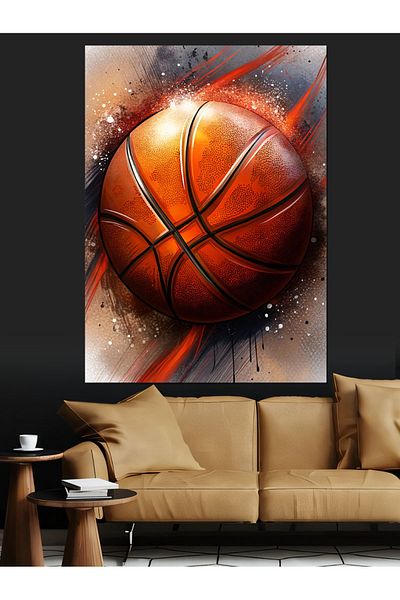 Tablomega Basketball Decorative Canvas - Mdf Wooden Table
