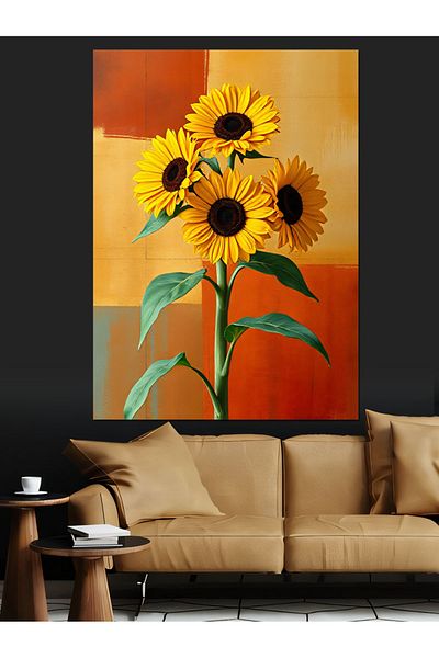 Tablomega Sunflower Bouquet Decorative Canvas - Mdf Wooden Painting
