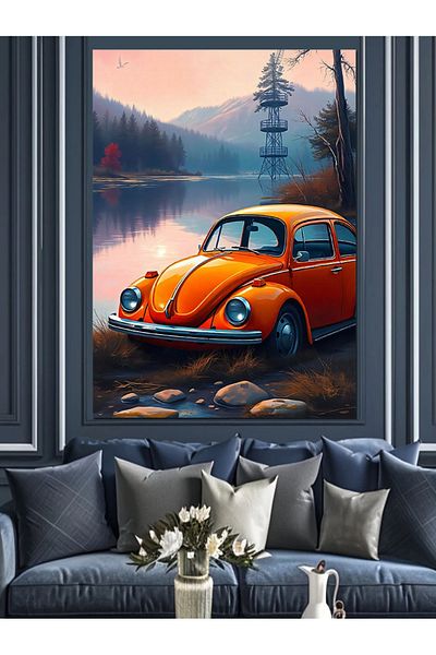 Tablomega Classic Vosvos Decorative Canvas - Mdf Wooden Painting