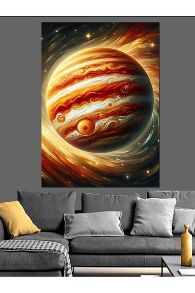 Tablomega Jupiter Landscape Decorative Canvas - Mdf Wooden Painting