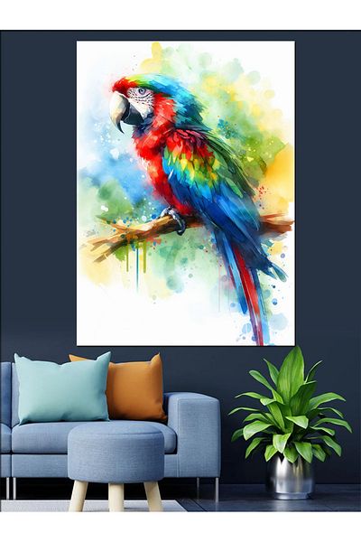 Tablomega Pânză Decorativă Papagal Tropical - Lemn MDF